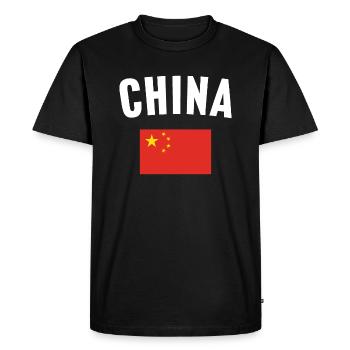 Drapeau de la Chine - T-shirt Premium bio Homme - noir - Devant - Nico (187cm)