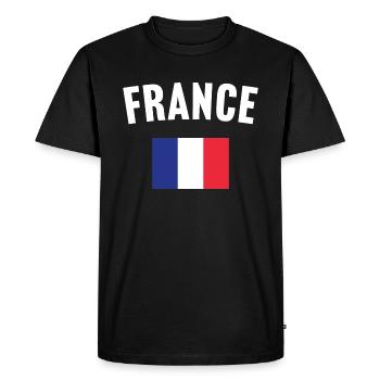 France Flag - Men's Premium Organic T-Shirt - black - Front - Nico (187cm)