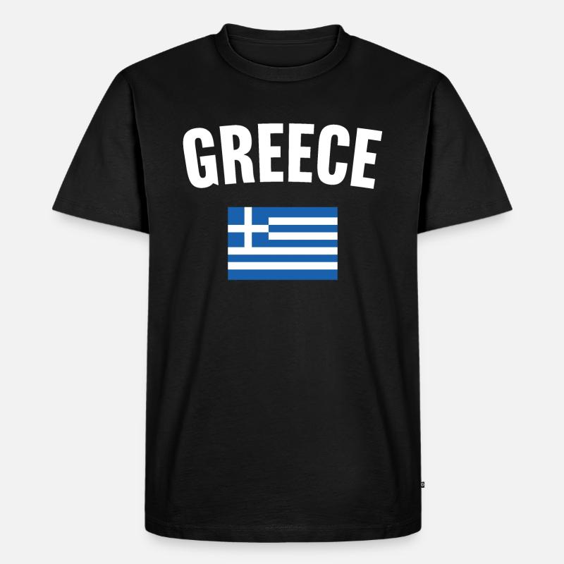 Drapeau de la Grèce - T-shirt Premium bio Homme - noir