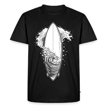 Croquis de planche de surf - T-shirt Premium bio Homme - noir - Devant - Nico (187cm)