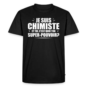 I am a Chemist. What's your superpower? - Men's Premium Organic T-Shirt - black - Front - Nico (187cm)
