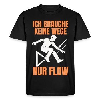Parkour Jump - Design urbain dynamique - T-shirt Premium bio Homme - noir - Devant - Nico (187cm)