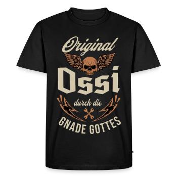Original Ossi durch die Gnade Gottes - Männer Premium Bio T-Shirt - Schwarz - Vorne - Nico (187cm)