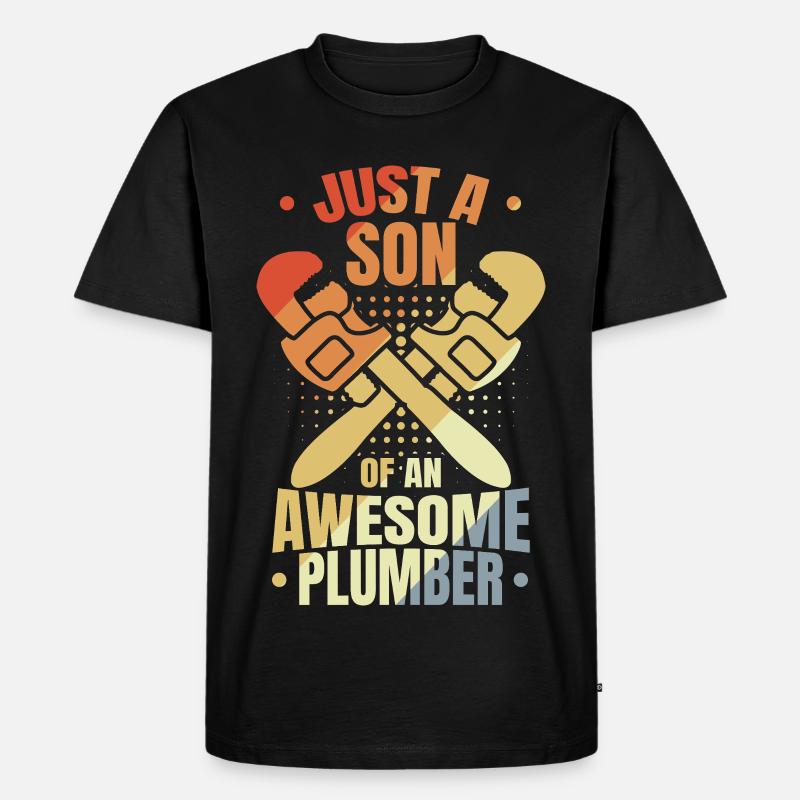 Sohn eines Klempners - Männer Premium Bio T-Shirt - Schwarz