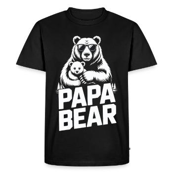 Papa ours - T-shirt Premium bio Homme - noir - Devant - Nico (187cm)