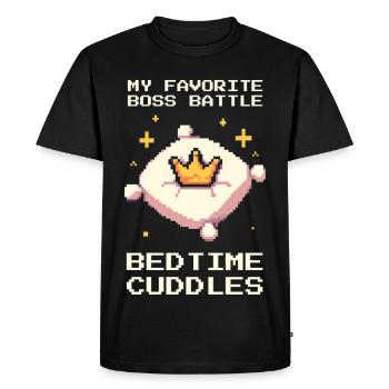 Lieblingsbosskampf | Gute-Nacht-Kuscheln - Men's Premium Organic T-Shirt - black - Front - Nico (187cm)