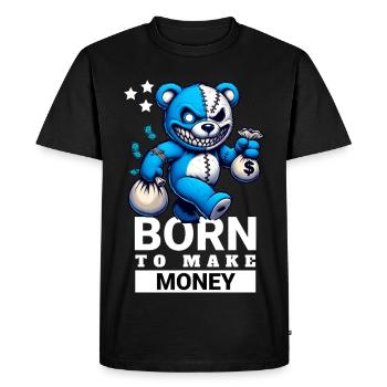 Né pour gagner de l’argent - T-shirt Premium bio Homme - noir - Devant - Nico (187cm)