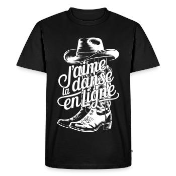 Cowboy boot and flowing lettering - Men's Premium Organic T-Shirt - black - Front - Nico (187cm)