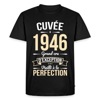 Cuvée 1946 – Vieilli à la perfection - T-shirt Premium bio Homme - noir - Devant - Nico (187cm)