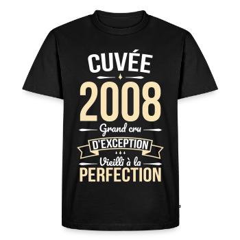 Cuvée 2008 – Vieilli à la perfection - T-shirt Premium bio Homme - noir - Devant - Nico (187cm)