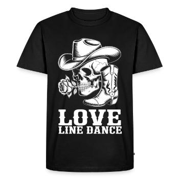 Cowboy Skull Love Line Dance - Men's Premium Organic T-Shirt - black - Front - Nico (187cm)