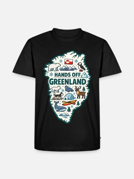 Hands Off Greenland Europa Solidarität - Herre Premium økologisk T-shirt - sort