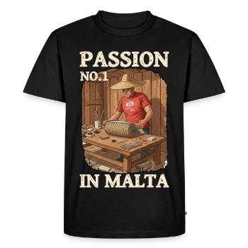 Malta Pyro Passion - Men's Premium Organic T-Shirt - black - Front - Nico (187cm)