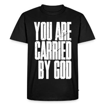 You are carried by god - Men's Premium Organic T-Shirt - black - Front - Nico (187cm)