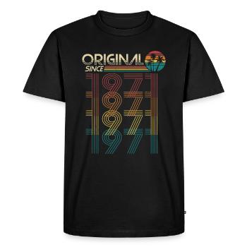 Original depuis 1971 anniversaire rétro - T-shirt Premium bio Homme - noir - Devant - Nico (187cm)