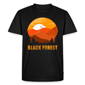 Black Forest Sunset - Men's Premium Organic T-Shirt - black - Front - Nico (187cm)