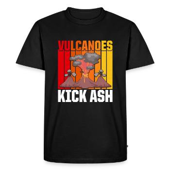 Retro Volcanoes Kick Ash Geologist Vintage Volcano - Men's Premium Organic T-Shirt - black - Front - Nico (187cm)