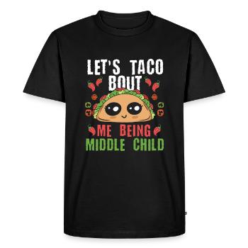 Taco Middle Kid Funny Nacho Gift - Men's Premium Organic T-Shirt - black - Front - Nico (187cm)