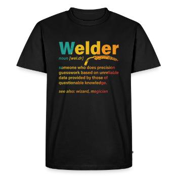 Welder Noun Welding Definition Retro - Men's Premium Organic T-Shirt - black - Front - Nico (187cm)