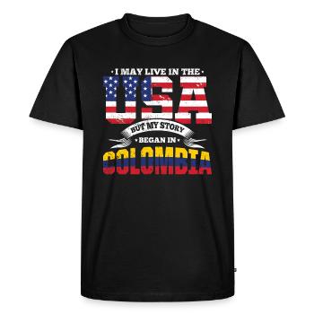 USA Colombie histoire Amérique du Sud patrie cadeau - T-shirt Premium bio Homme - noir - Devant - Nico (187cm)