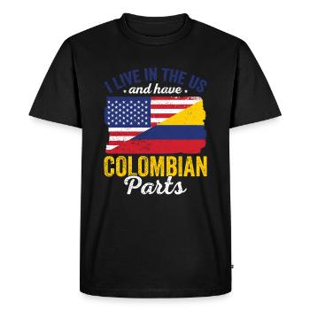 Live USA Colombien Parties Pays Drapeaux De Voyage - T-shirt Premium bio Homme - noir - Devant - Nico (187cm)
