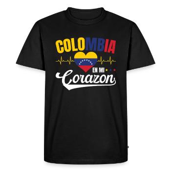Colombie En Mi Corazon Sagesse Colombiens - T-shirt Premium bio Homme - noir - Devant - Nico (187cm)