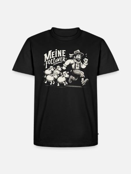 Schafe Follower - Männer Premium Bio T-Shirt - Schwarz