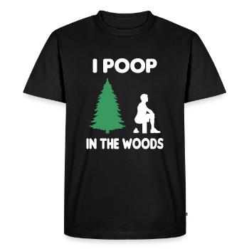 Caca dans les bois Nature voyage en plein air cadeau - T-shirt Premium bio Homme - noir - Devant - Nico (187cm)