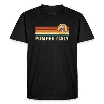 Pompeii Italy Vintage Volcanic Eruption Geography - Men's Premium Organic T-Shirt - black - Front - Nico (187cm)