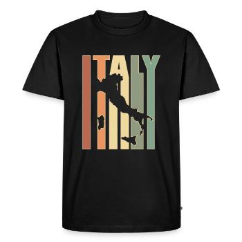 Italy Vintage Map Gift For Italians - Men's Premium Organic T-Shirt - black - Front - Nico (187cm)
