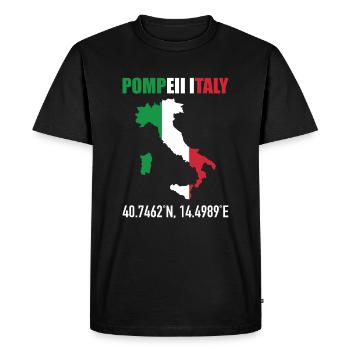 Pompéi Italie Carte Italienne Drapeau Géographie - T-shirt Premium bio Homme - noir - Devant - Nico (187cm)