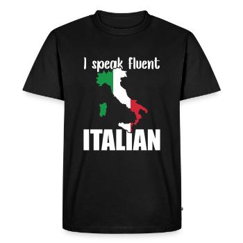 Apprendre l’italien Je parle couramment l’italien - T-shirt Premium bio Homme - noir - Devant - Nico (187cm)