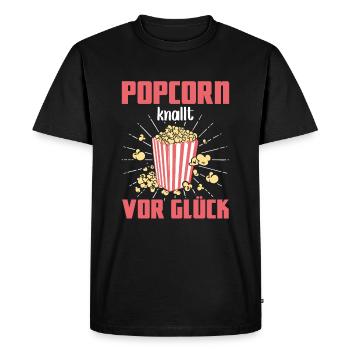 Popcorn Pops With Happiness Movies Popcorn Machine - Men's Premium Organic T-Shirt - black - Front - Nico (187cm)