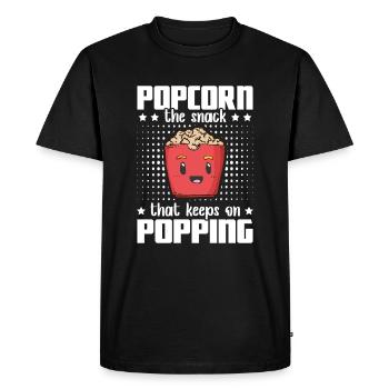 Popcorn Snack Popping - T-shirt Premium bio Homme - noir - Devant - Nico (187cm)