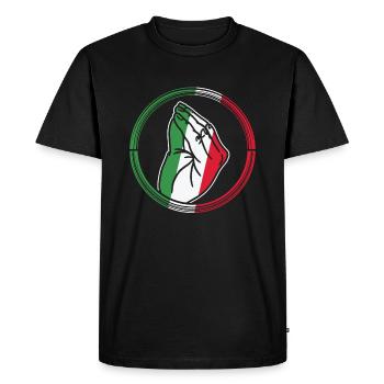 Signe de la main italienne Italie Culture cadeau - T-shirt Premium bio Homme - noir - Devant - Nico (187cm)
