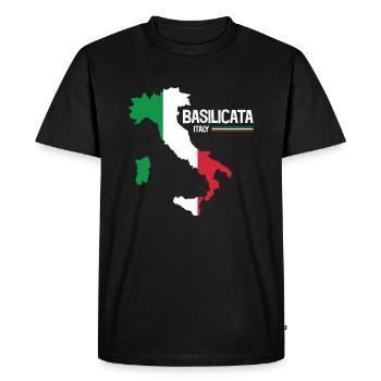 Basilicate Italie Carte Régions Italie - T-shirt Premium bio Homme - noir - Devant - Nico (187cm)