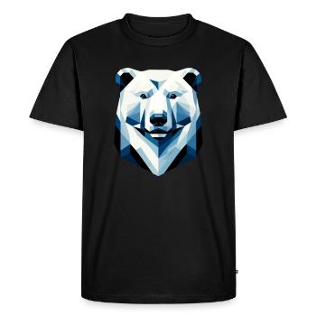 Abstract Geometric Polar Bear - Color Design - Men's Premium Organic T-Shirt - black - Front - Nico (187cm)