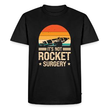 Rocket Surgery Physicist Retro Aerospace Engineer - Men's Premium Organic T-Shirt - black - Front - Nico (187cm)