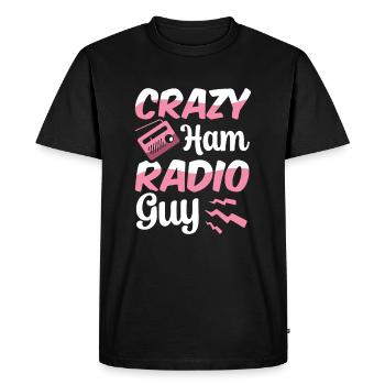 Crazy Ham Radio Guy Presenter Speaker Radio - Men's Premium Organic T-Shirt - black - Front - Nico (187cm)