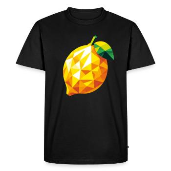 Citron géométrique abstrait - Design de couleur vive - T-shirt Premium bio Homme - noir - Devant - Nico (187cm)