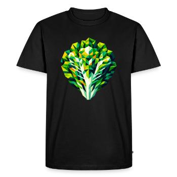 Abstract Geometric Lettuce - Color Design - Men's Premium Organic T-Shirt - black - Front - Nico (187cm)