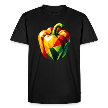 Abstract Geometric Pepper - Color Design - Men's Premium Organic T-Shirt - black - Front - Nico (187cm)