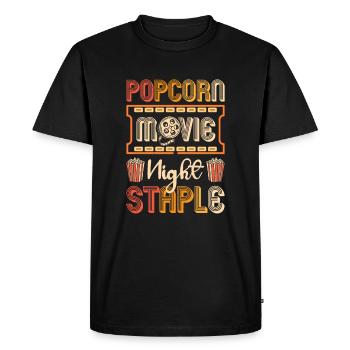 Rétro Popcorn Movie Night Pop Corn cadeau - T-shirt Premium bio Homme - noir - Devant - Nico (187cm)