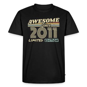Vintage 2011 Rétro - Cadeau D’anniversaire 2011 - T-shirt Premium bio Homme - noir - Devant - Nico (187cm)