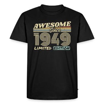 Vintage 1949 Rétro - Cadeau D’anniversaire 1949 - T-shirt Premium bio Homme - noir - Devant - Nico (187cm)