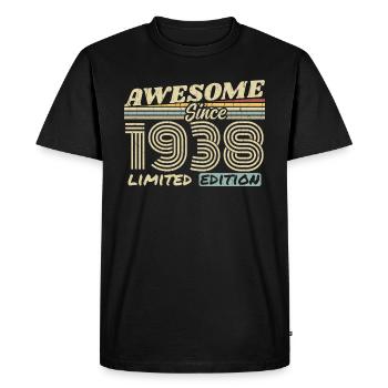Vintage 1938 Rétro - Cadeau D’anniversaire 1938 - T-shirt Premium bio Homme - noir - Devant - Nico (187cm)
