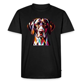 Pointeur allemand géométrique : Art canin dynamique - T-shirt Premium bio Homme - noir - Devant - Nico (187cm)