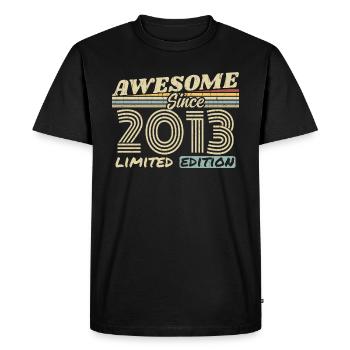 Vintage 2013 Retro - 2013 Birthday Gift - Men's Premium Organic T-Shirt - black - Front - Nico (187cm)