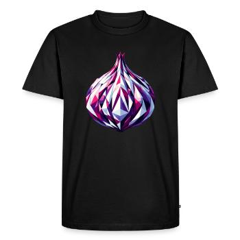 Oignon géométrique : mosaïque polygonale abstraite - T-shirt Premium bio Homme - noir - Devant - Nico (187cm)