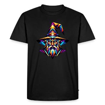 Medieval Fantasy Wizard: Geometric Magic Art - Men's Premium Organic T-Shirt - black - Front - Nico (187cm)